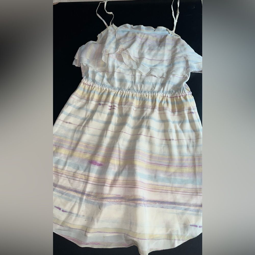Aritiza Wilfred Emmanuel 100% Silk Striped Dress Size Large EUC